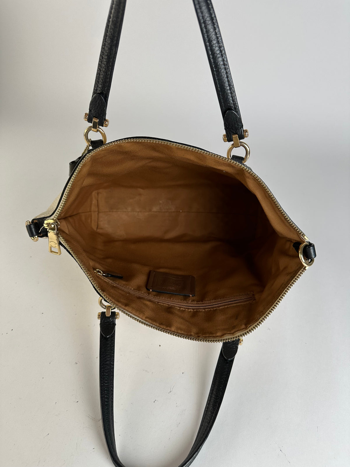 Vintage Coach Pebbled Leather Structured Tote c. 2010s Cream