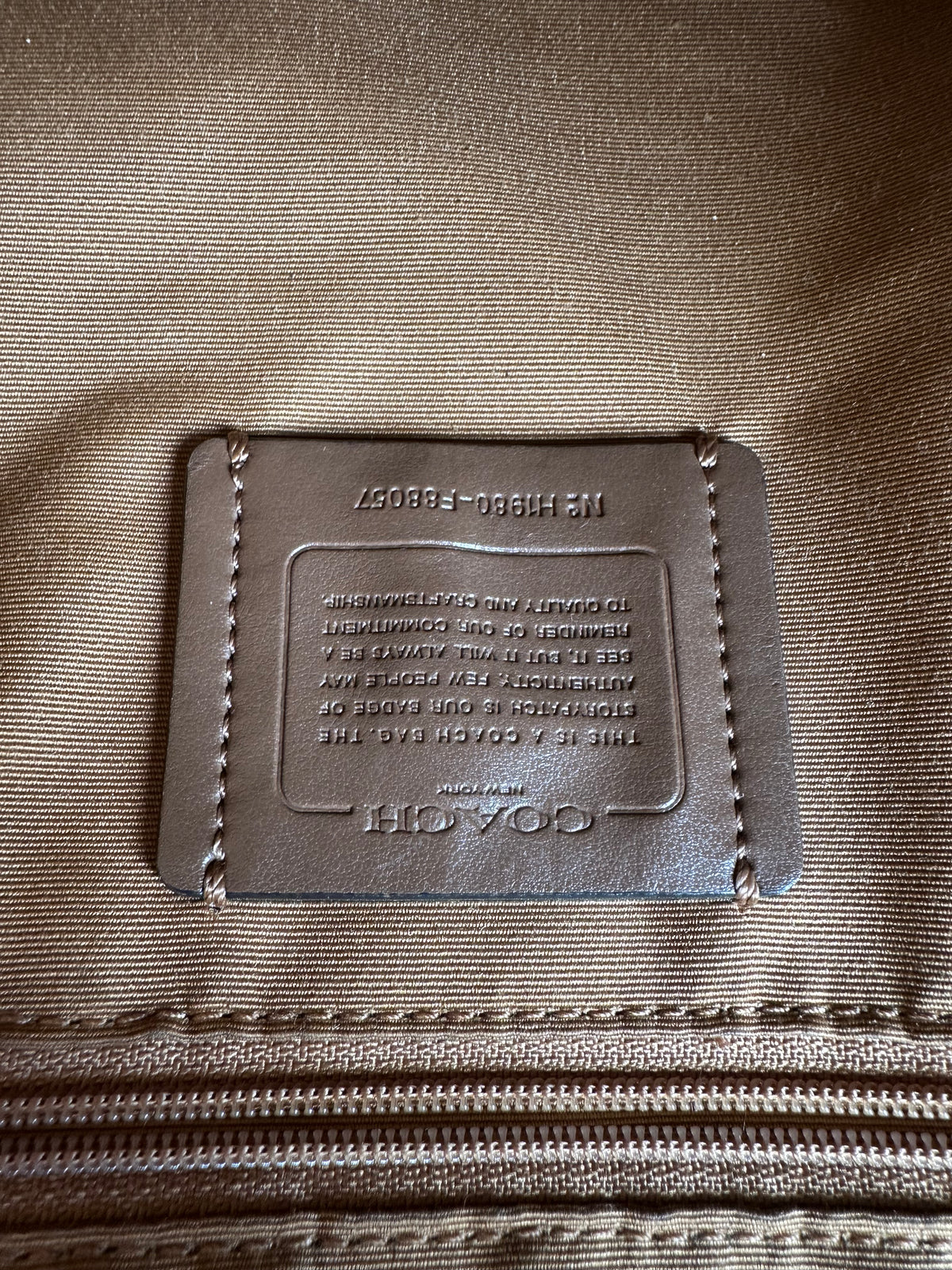 Vintage Coach Pebbled Leather Structured Tote c. 2010s Cream