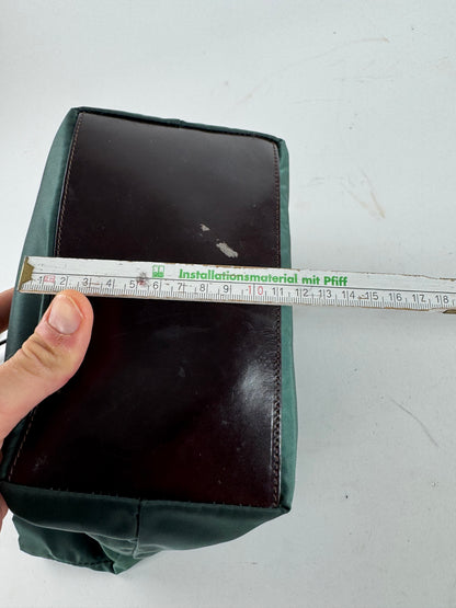 Vintage Fendi FF Logo Tote Bag Green Brown