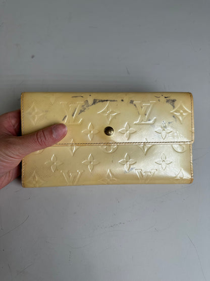 Vintage Louis Vuitton Vernis Long Wallet Light Yellow Gold