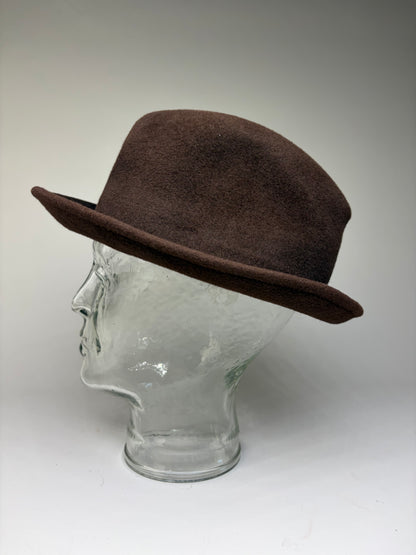 Vintage Dior Wool Fedora Hat Brown Black