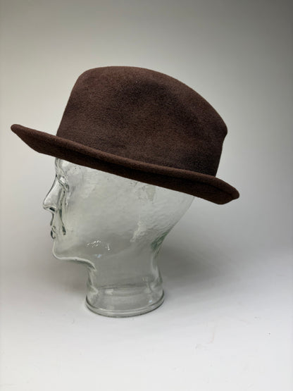 Vintage Dior Wool Fedora Hat Brown Black
