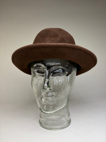 Vintage Dior Wool Fedora Hat Brown Black
