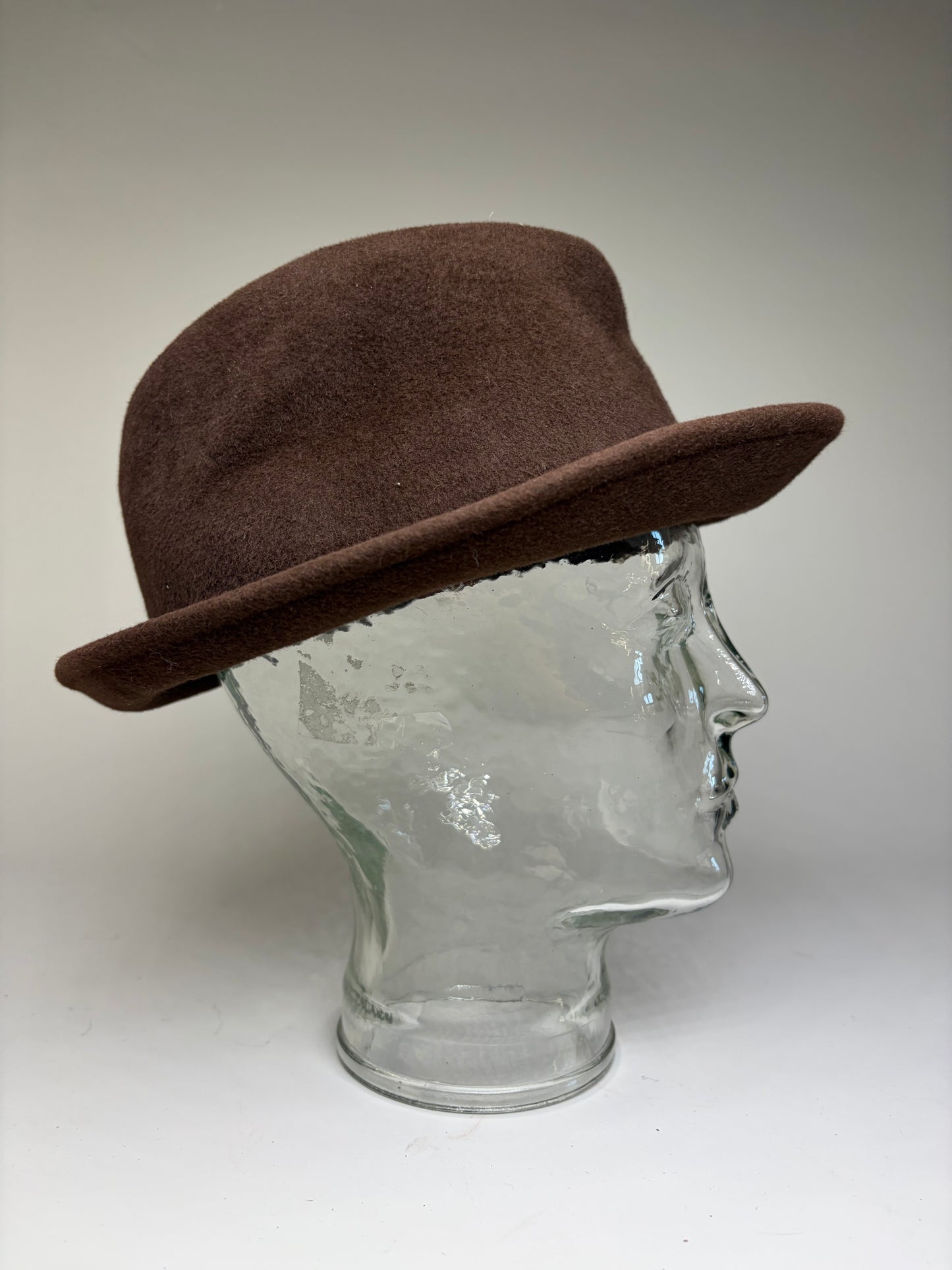 Vintage Dior Wool Fedora Hat Brown Black