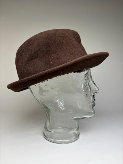 Vintage Dior Wool Fedora Hat Brown Black