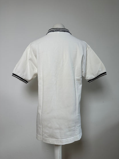 Vintage Courreges Sports Polo Shirt White Navy M