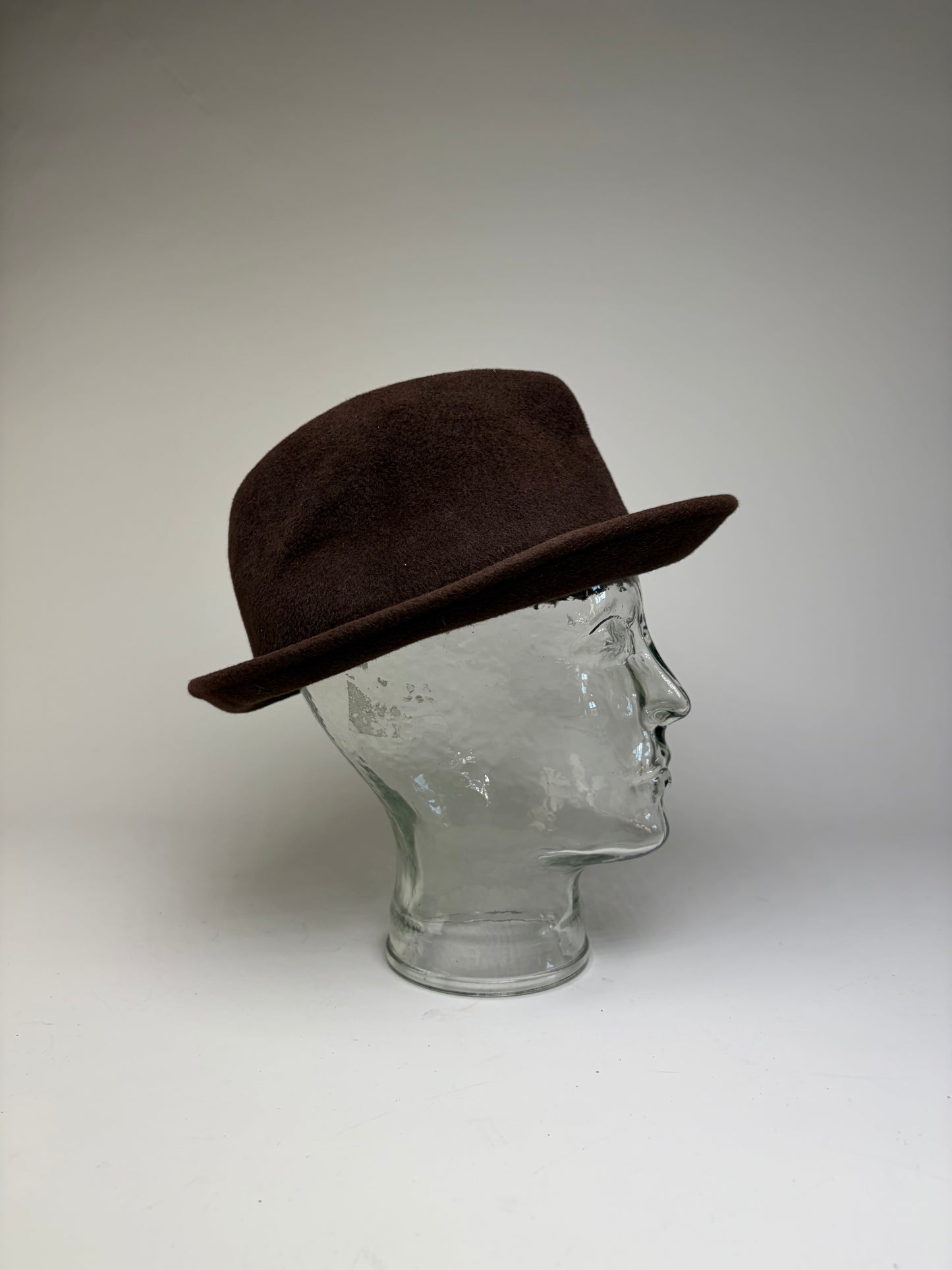 Vintage Dior Wool Fedora Hat Brown Black