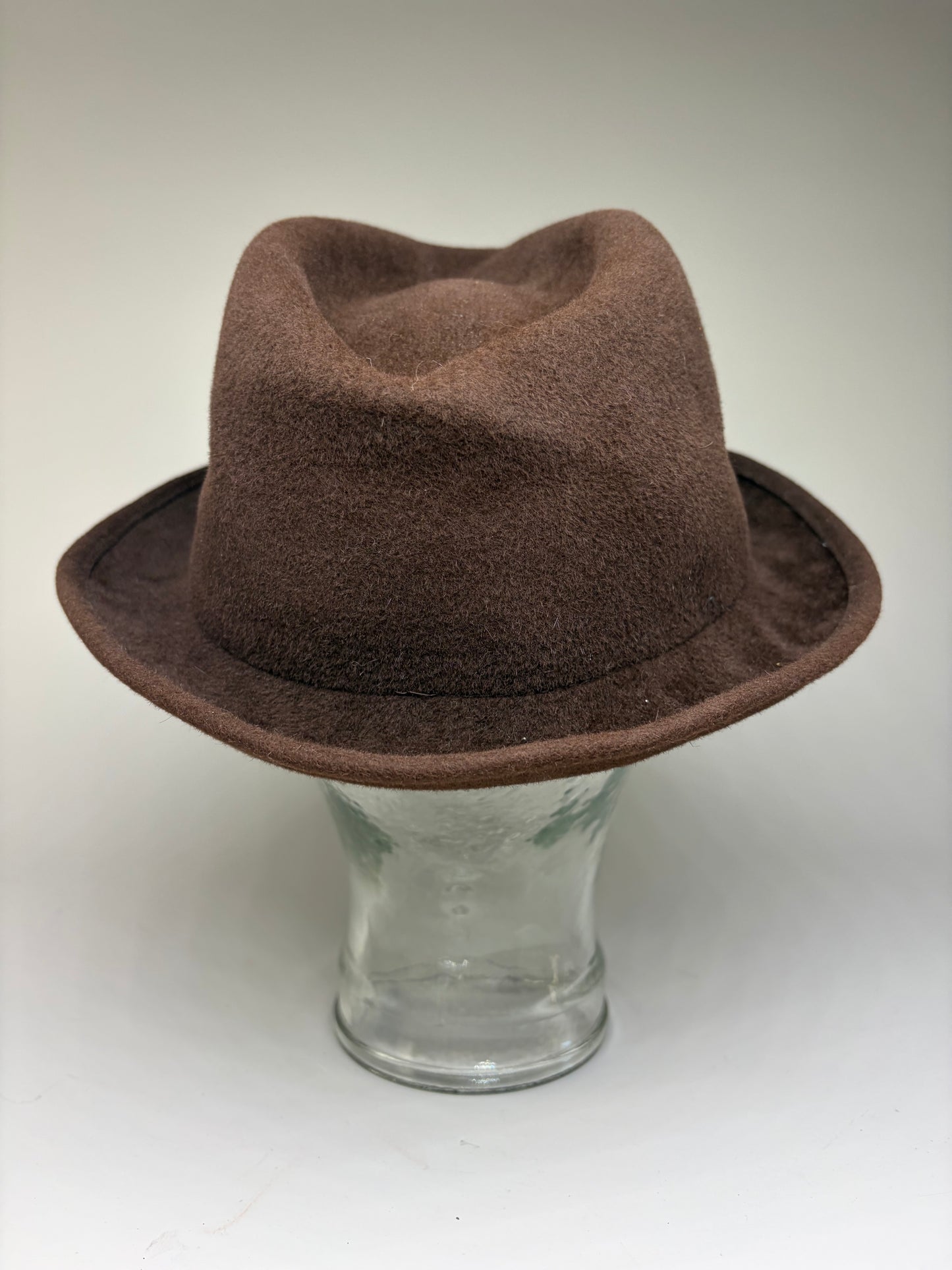 Vintage Dior Wool Fedora Hat Brown Black