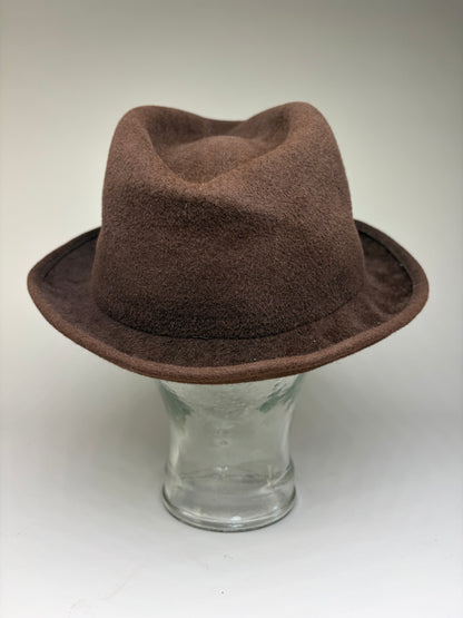 Vintage Dior Wool Fedora Hat Brown Black