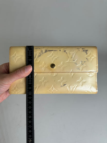Vintage Louis Vuitton Vernis Long Wallet Light Yellow Gold