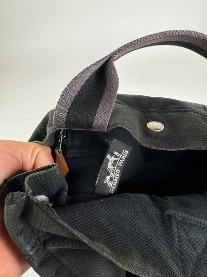 Sac cabas vintage Hermès en toile noire