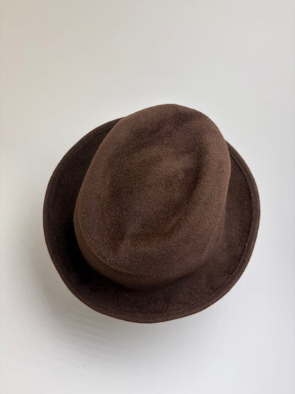 Vintage Dior Wool Fedora Hat Brown Black