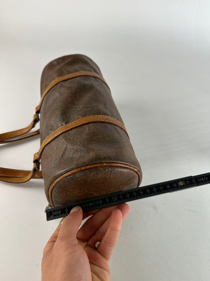 Vintage Etro Paisley Bownling Bag Orange Brown