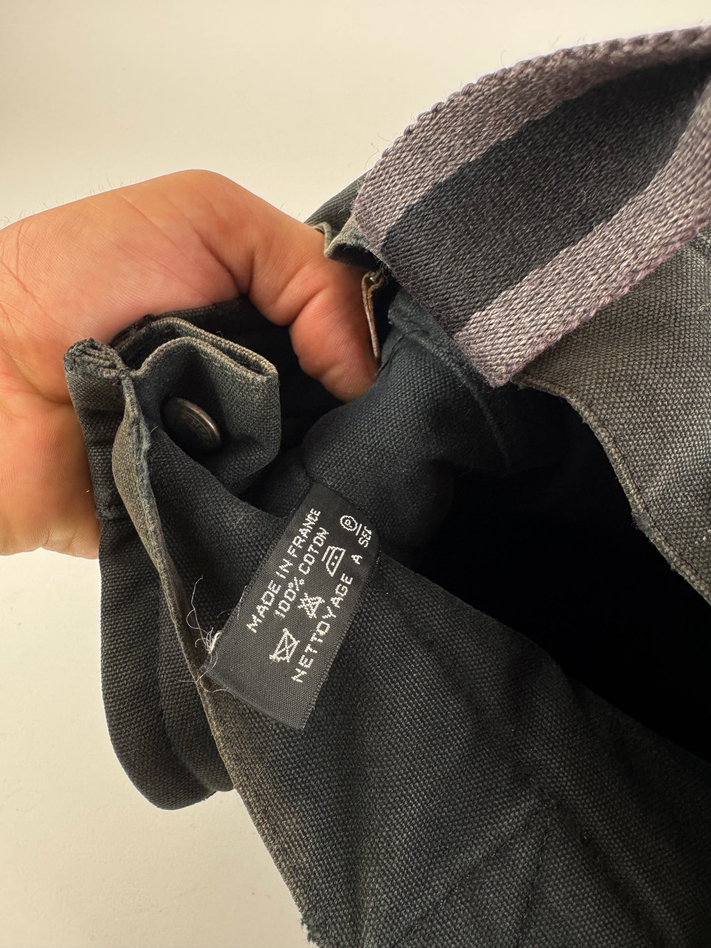 Sac cabas vintage Hermès en toile noire