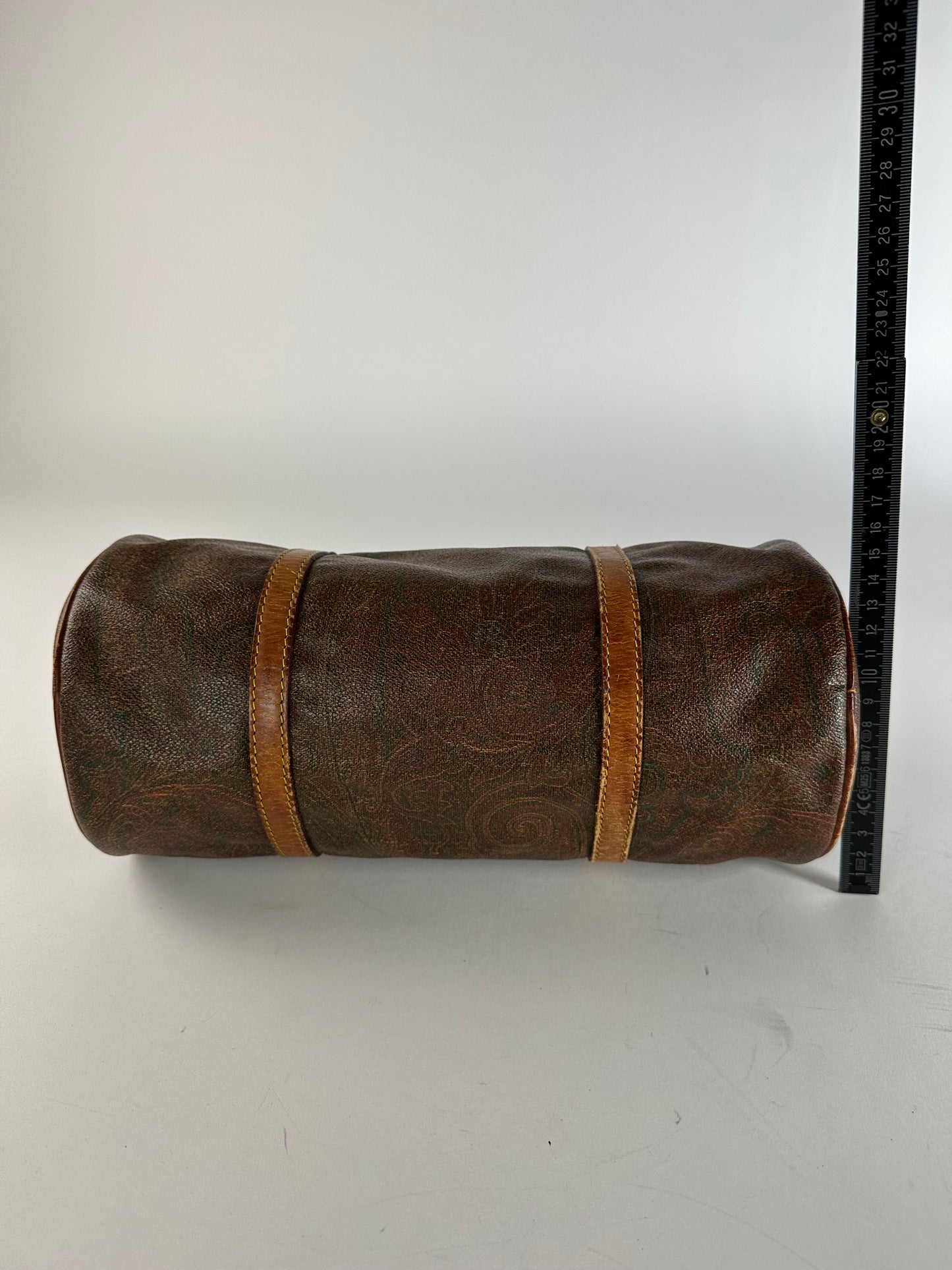Vintage Etro Paisley Bownling Bag Orange Brown