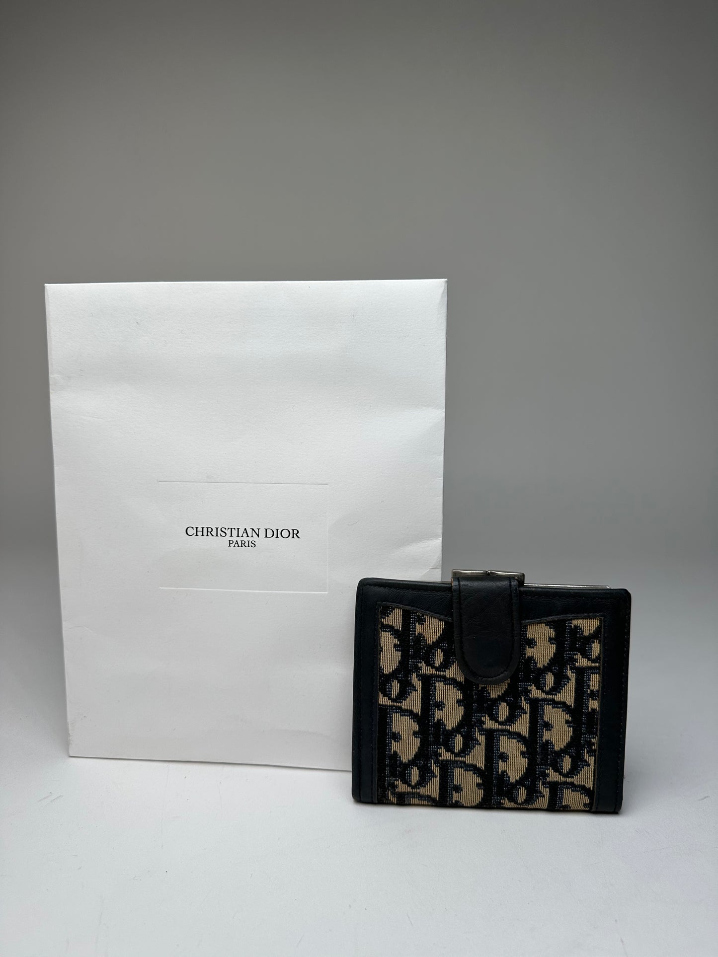 Vintage Dior Oblique Monogram Beige Navy