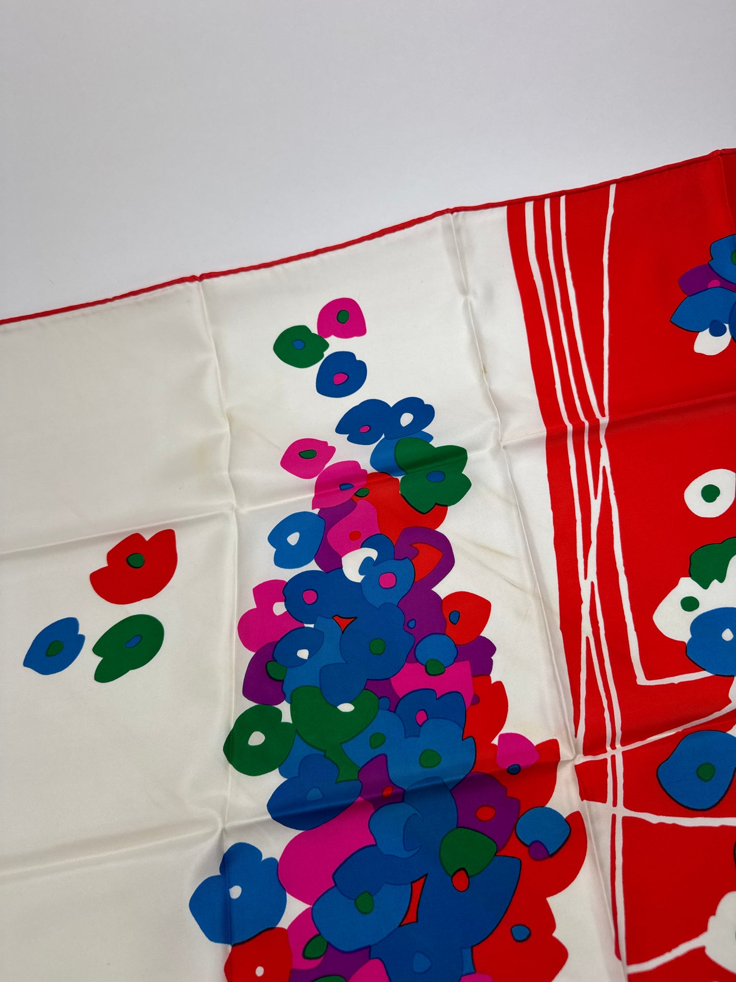 Vintage Dior Silk scarf Red blue white