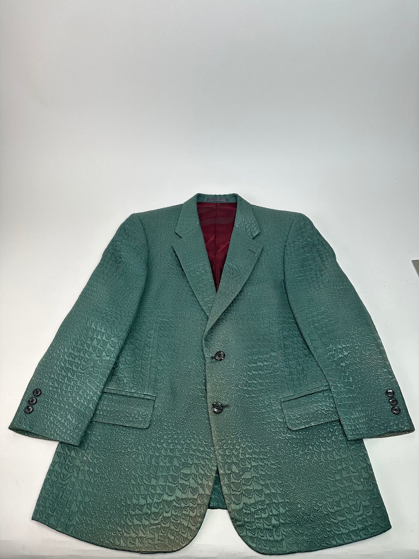 Vintage Balenciaga Teal Textured Alligator Pattern Blazer L