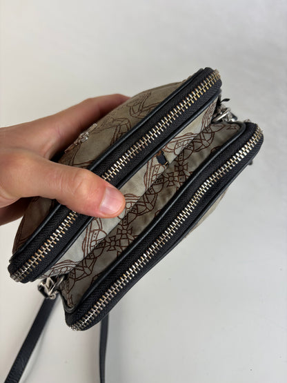 Vintage Vivienne Westwood Canvas Bifold Wallet Beige Brown Damaged
