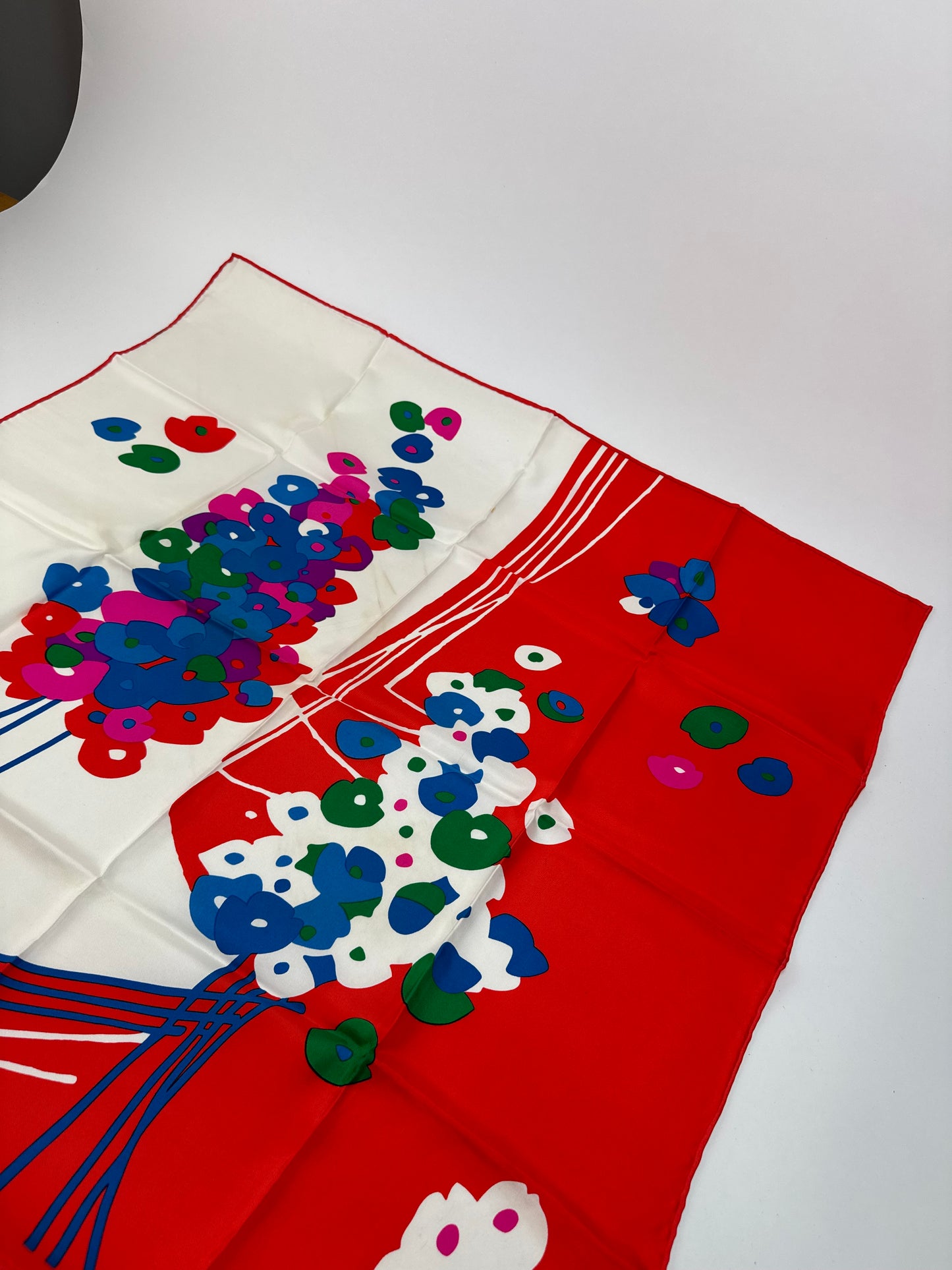 Vintage Dior Silk scarf Red blue white
