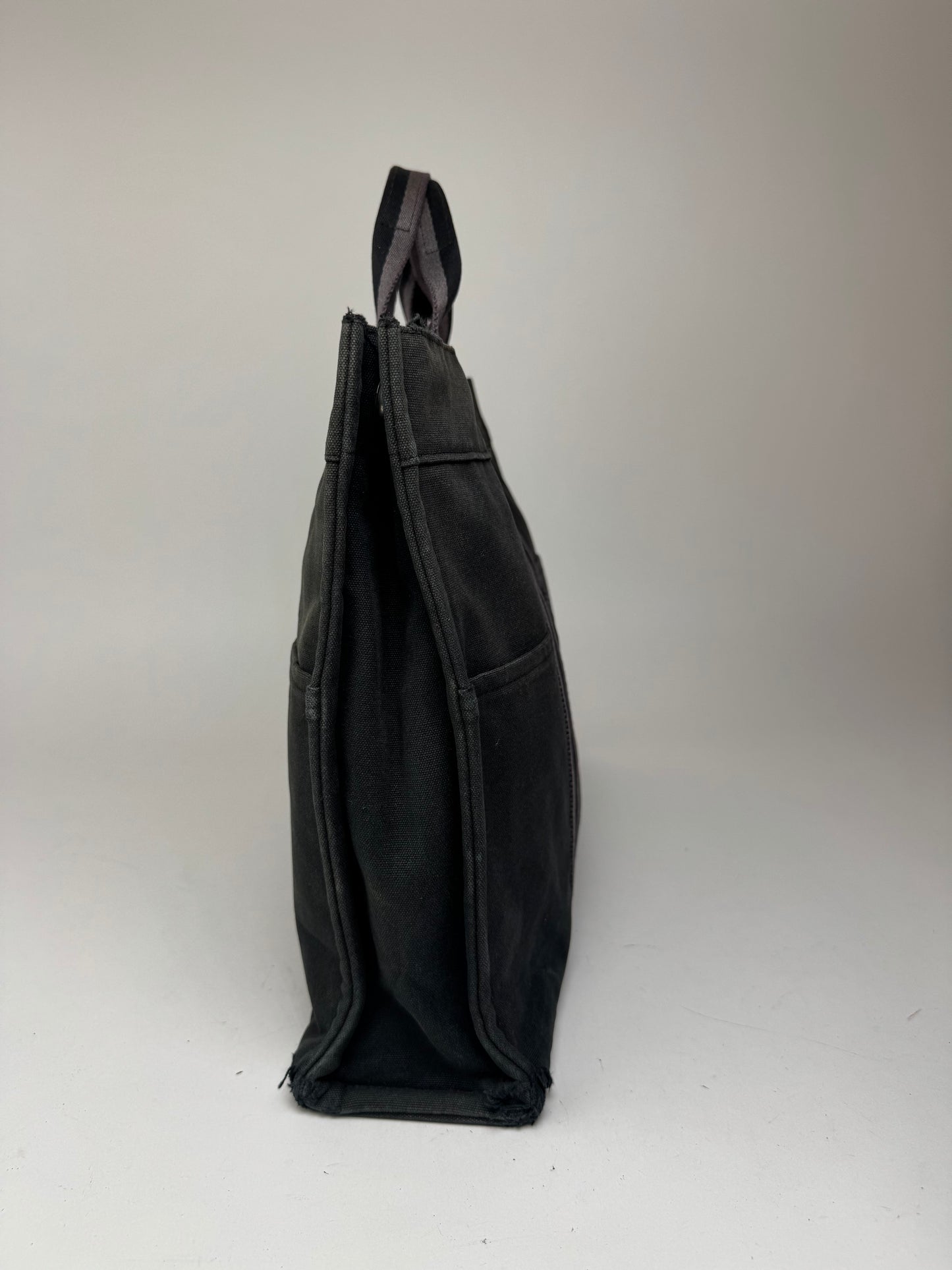 Sac cabas vintage Hermès en toile noire