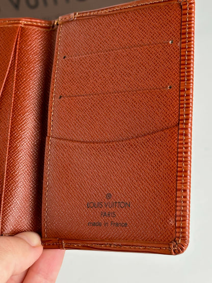 Porte-cartes vintage Louis Vuitton en cuir épi orange