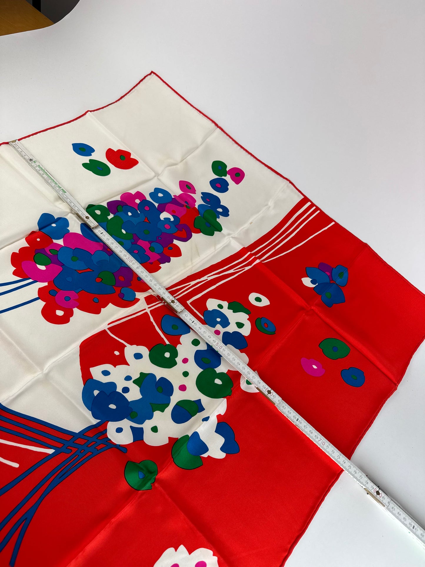 Vintage Dior Silk scarf Red blue white