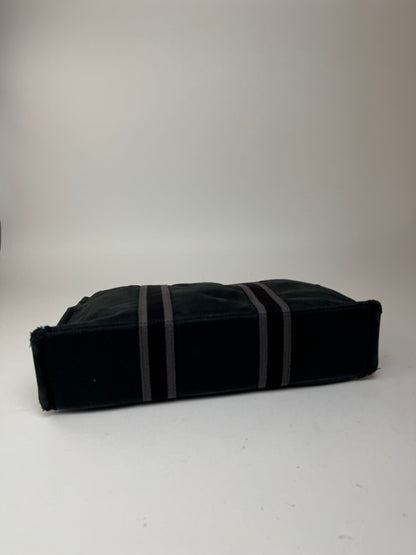 Sac cabas vintage Hermès en toile noire