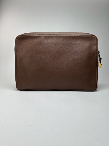 Pochette Gucci vintage en cuir marron