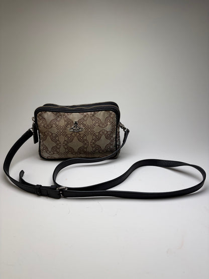 Vintage Vivienne Westwood Canvas Bifold Wallet Beige Brown Damaged
