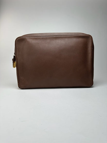 Pochette Gucci vintage en cuir marron