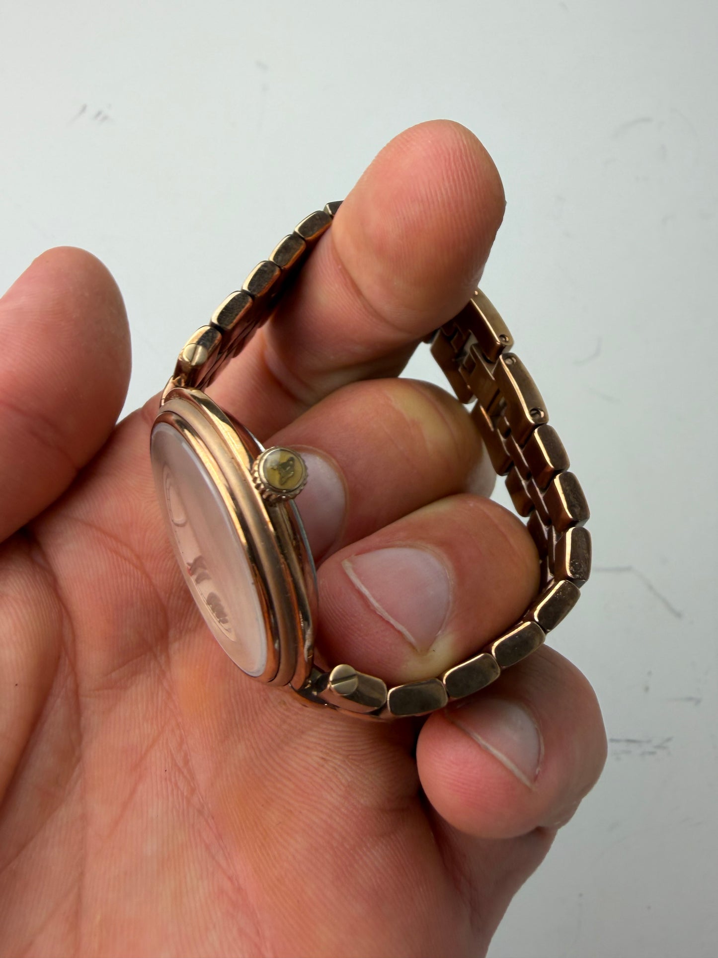 Vintage Givenchy Stainless Steel Bracelet Watch Rose Gold