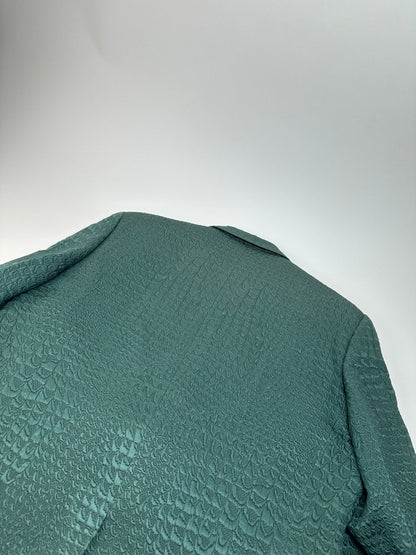 Vintage Balenciaga Teal Textured Alligator Pattern Blazer L
