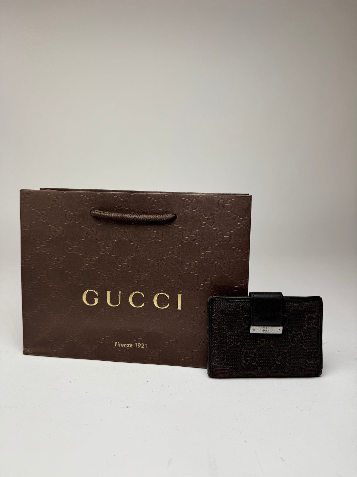 Vintage Gucci Monogram Card Holder black