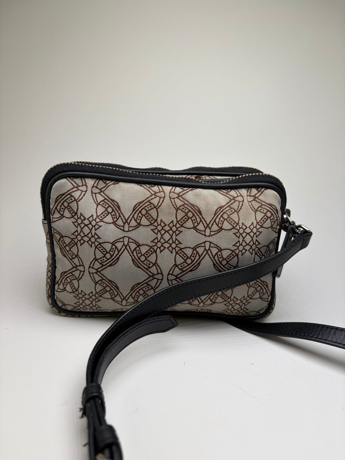 Vintage Vivienne Westwood Canvas Bifold Wallet Beige Brown Damaged