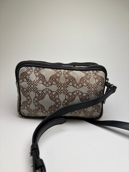 Vintage Vivienne Westwood Canvas Bifold Wallet Beige Brown Damaged