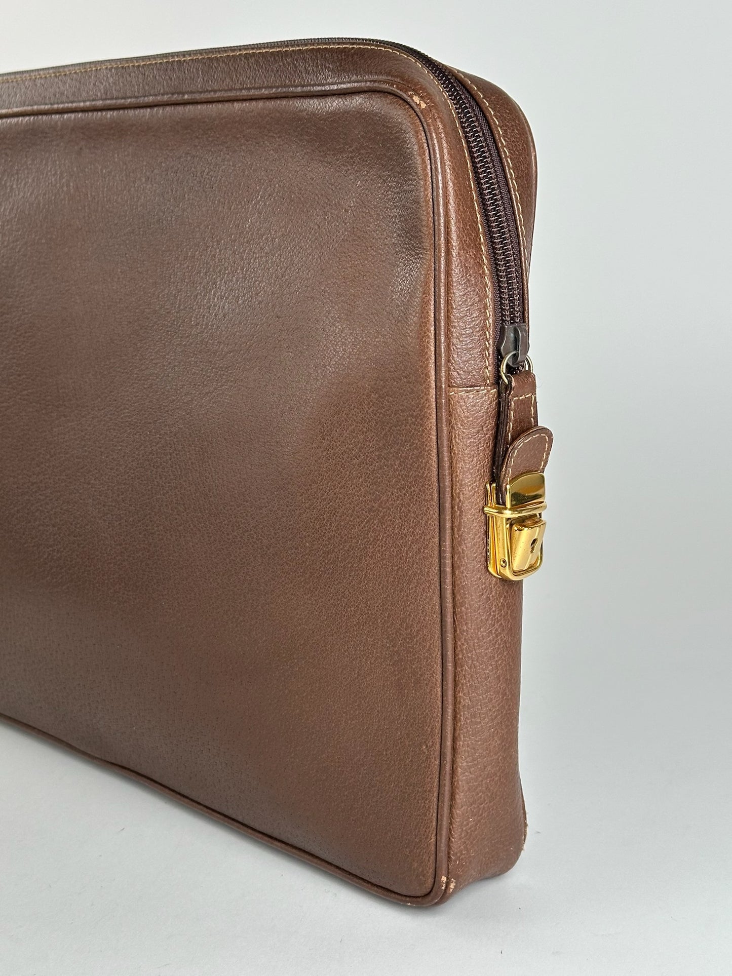 Pochette Gucci vintage en cuir marron