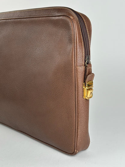 Pochette Gucci vintage en cuir marron