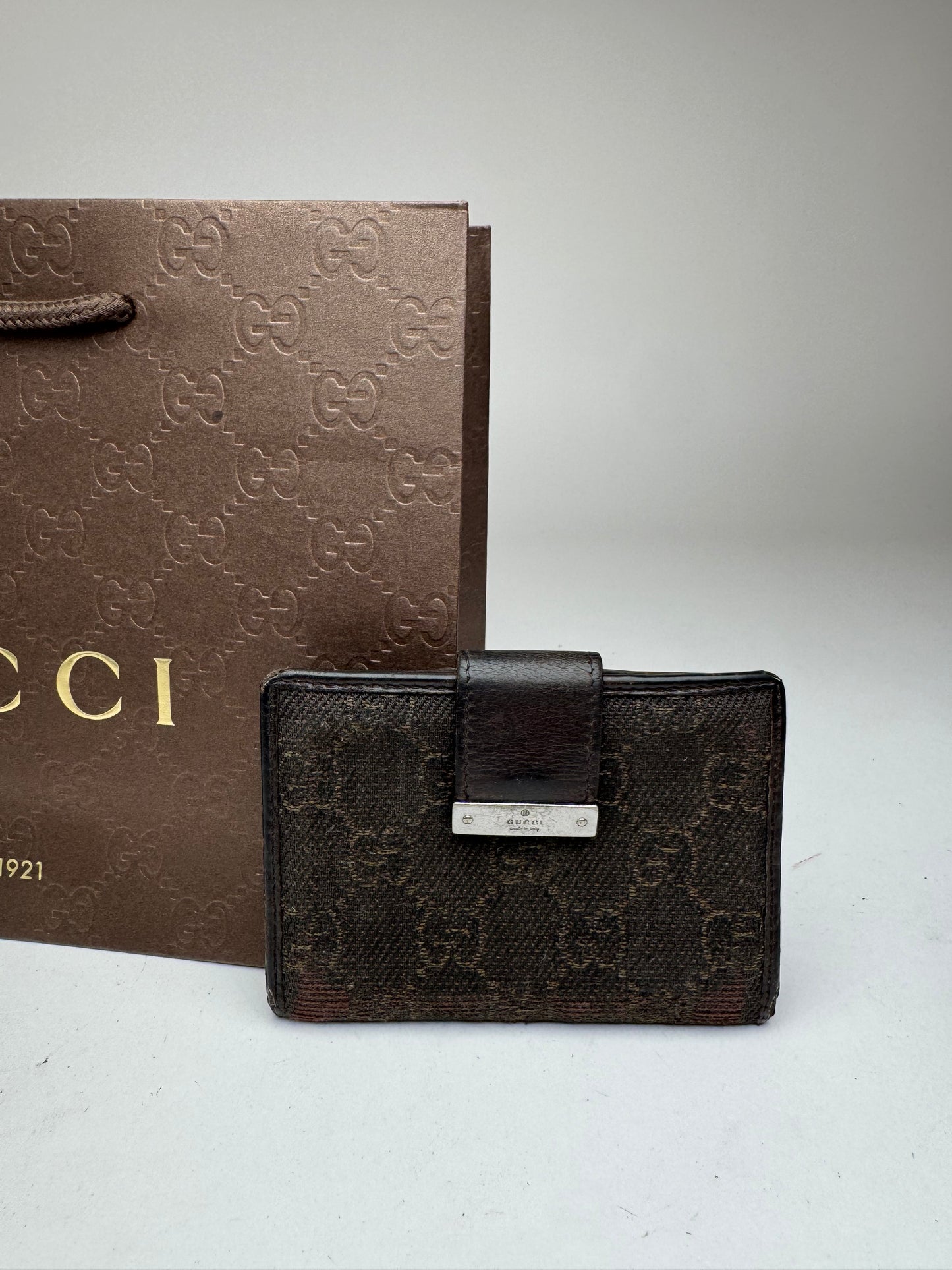 Vintage Gucci Monogram Card Holder black