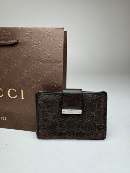 Vintage Gucci Monogram Card Holder black