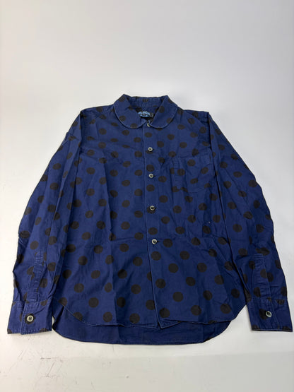 Vintage Comme Des Garcons Dot Pattern Cotton Shirt Navy Black S