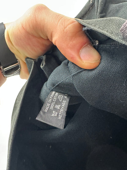 Vintage Hermes Canvas Tote Bag Black