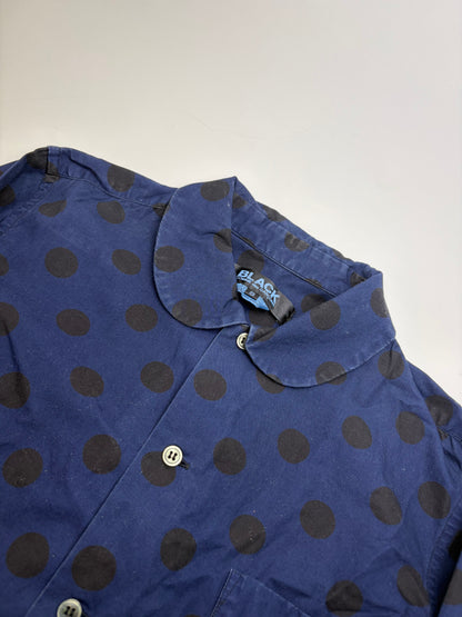 Vintage Comme Des Garcons Dot Pattern Cotton Shirt Navy Black S