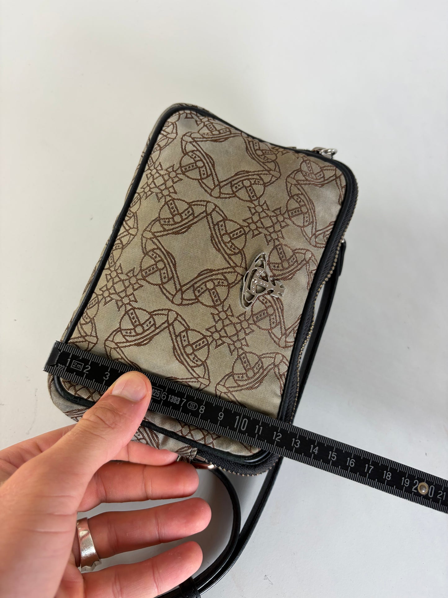 Vintage Vivienne Westwood Canvas Bifold Wallet Beige Brown Damaged