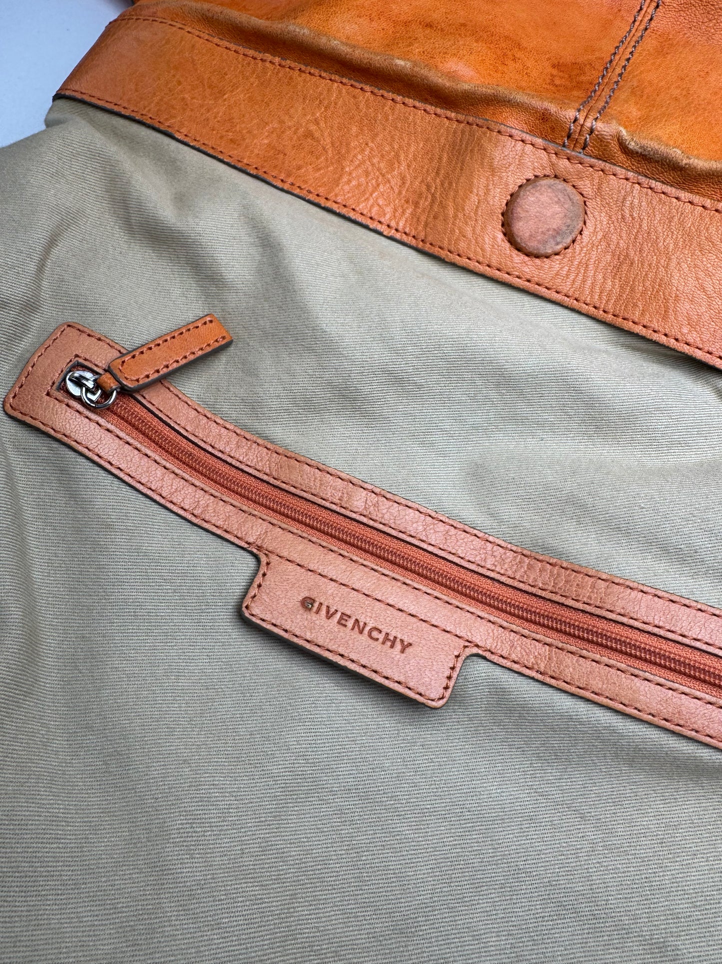 Vintage Givenchy 2Way Leather Handbag Orange