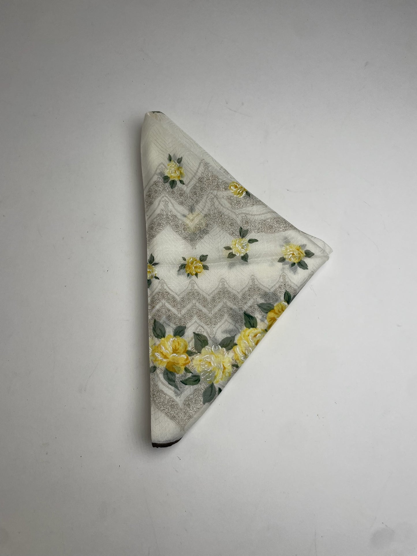 Vintage Dior Scarf White Grey Yellow