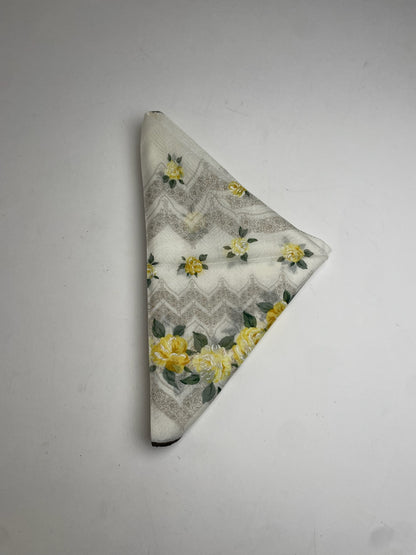 Vintage Dior Scarf White Grey Yellow