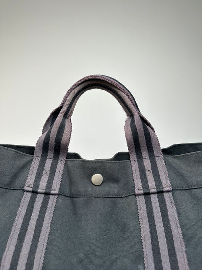 Vintage Hermes Canvas Tote Bag Black