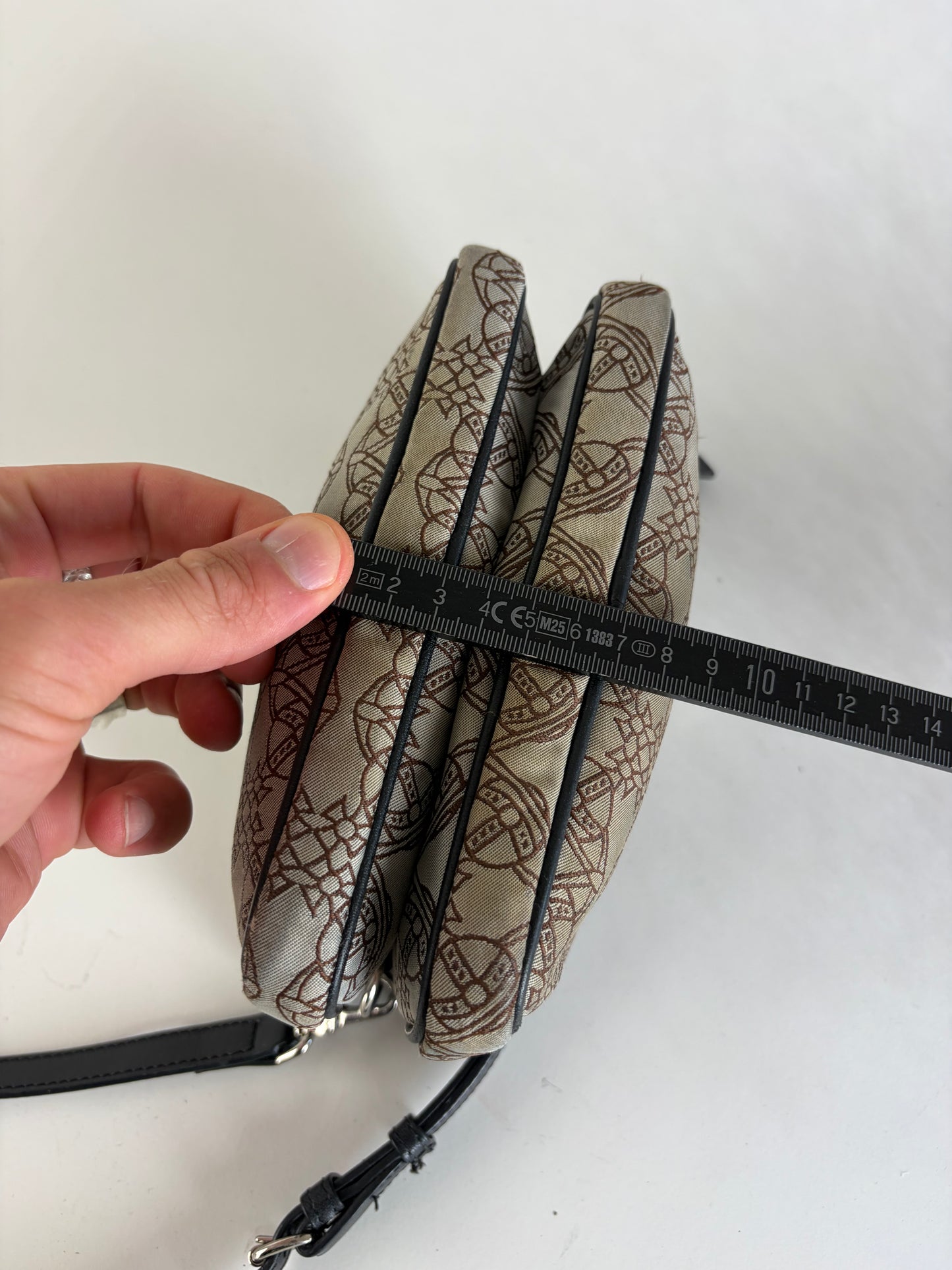 Vintage Vivienne Westwood Canvas Bifold Wallet Beige Brown Damaged