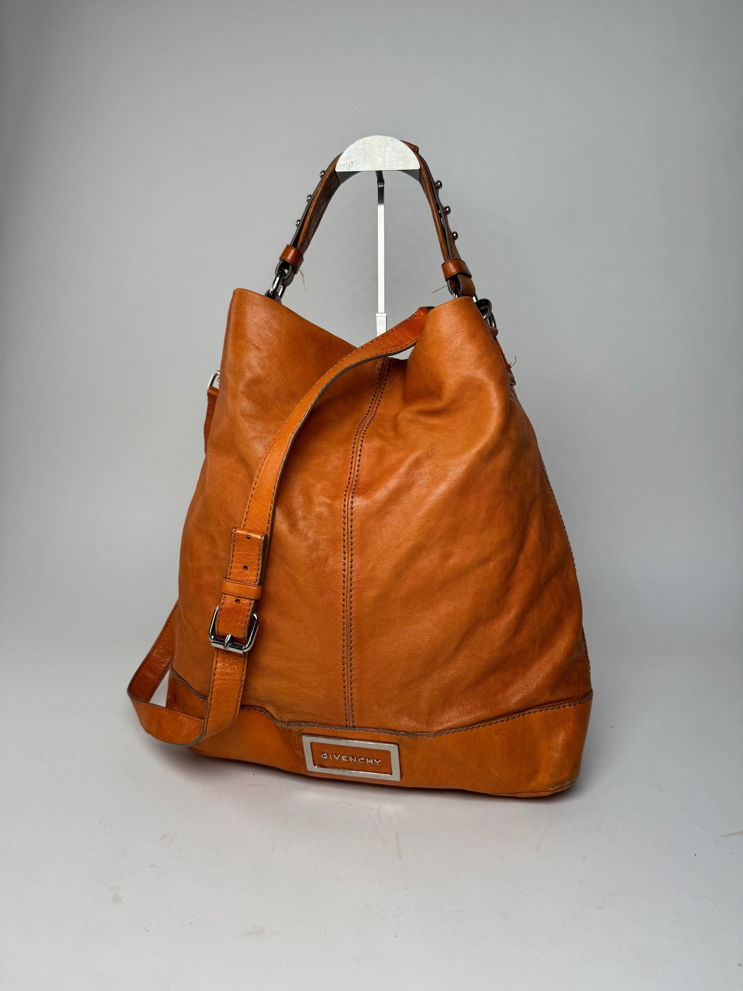 Vintage Givenchy 2Way Leather Handbag Orange